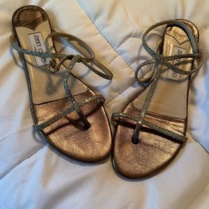 Jimmy Choo Sparkly Flat Sandals